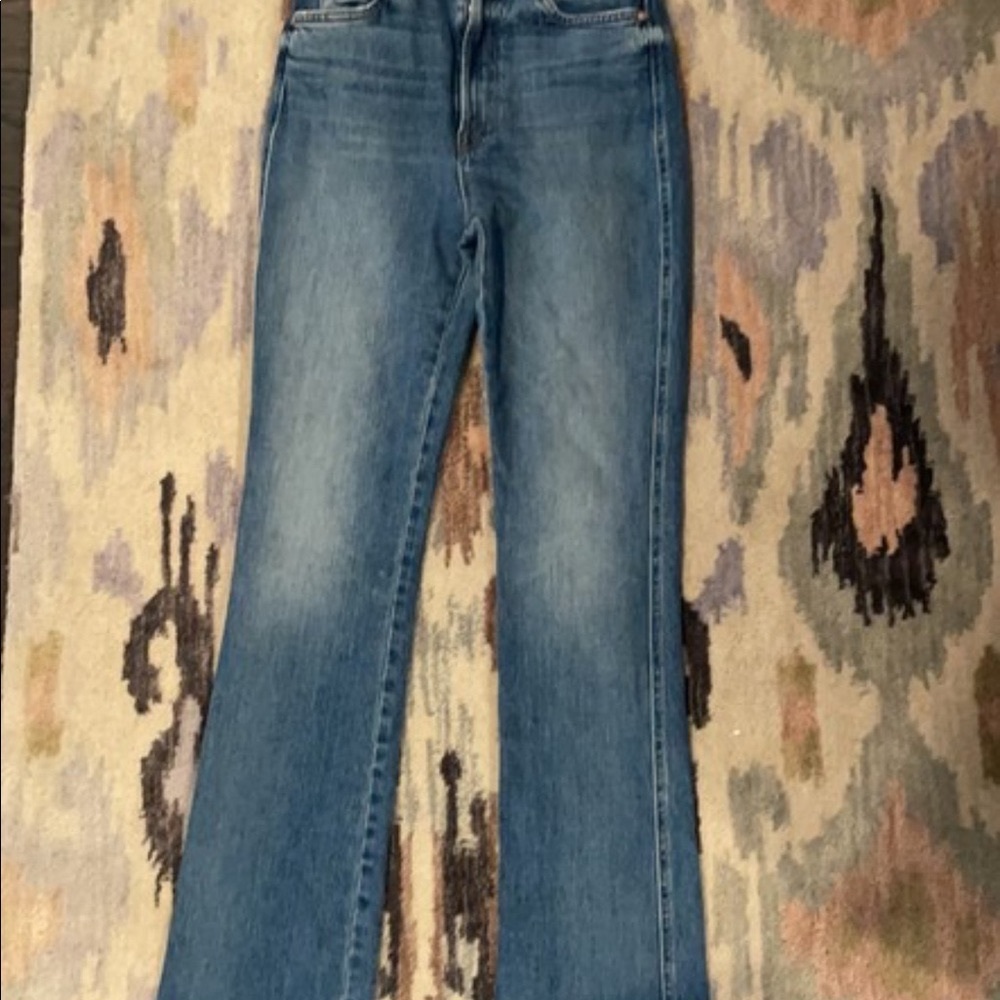 MOTHER high waist smokin’ double heel jean